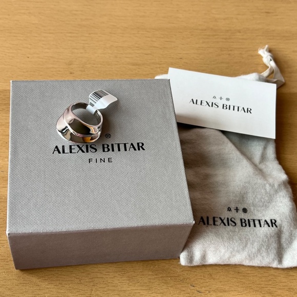 ALEXIS BITTAR FINE COLLECTION 925 STERLING SILVER MARQUIS RIDGED RING BRAND NEW - Picture 4 of 16